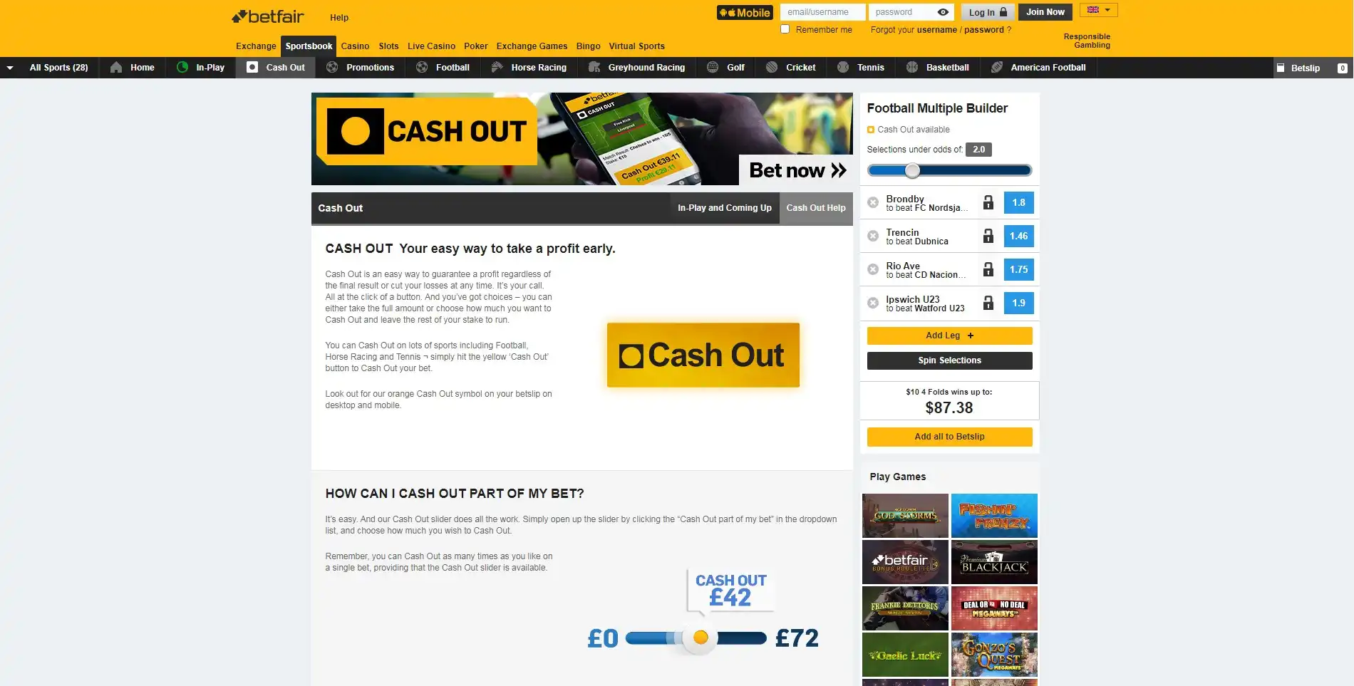 Betfair Casino Payment Methods