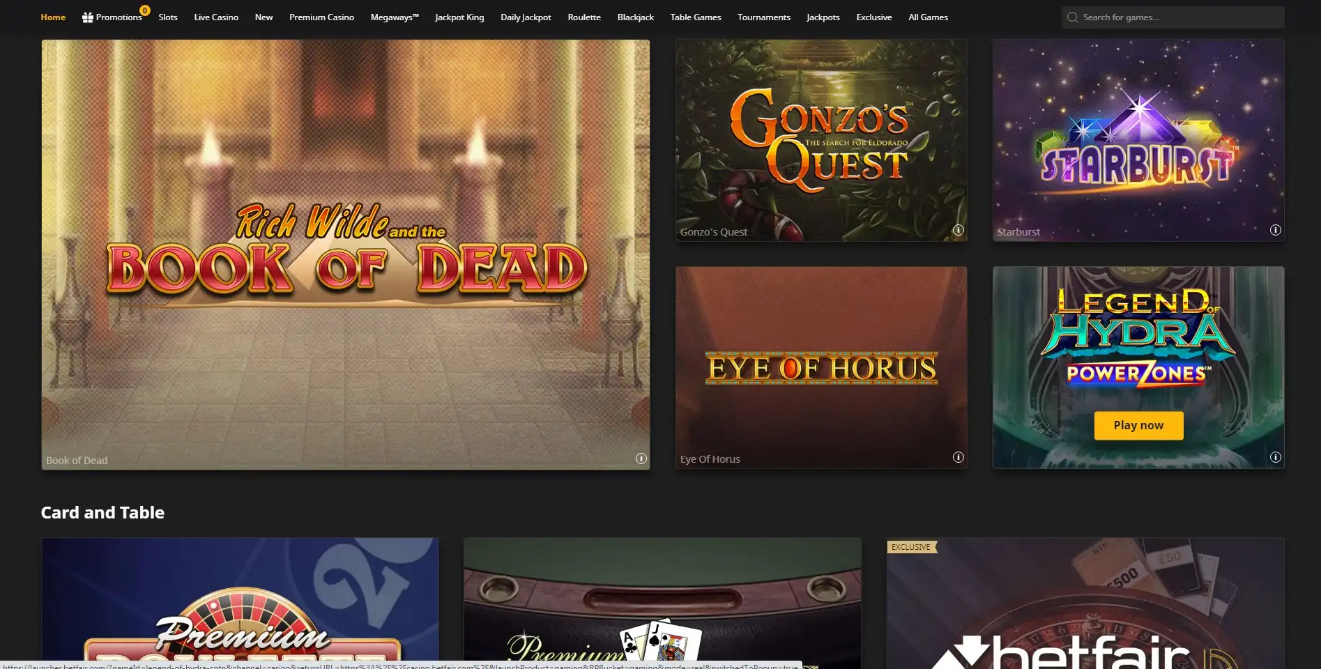 Betfair Casino Games