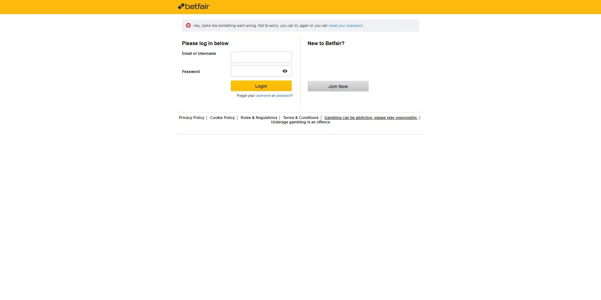 Betfair Casino Login