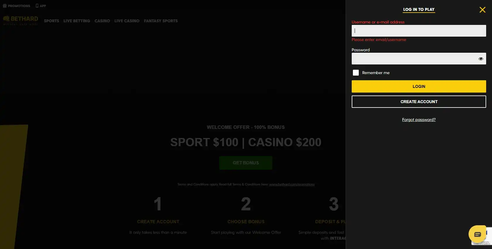 BetHard Casino Login