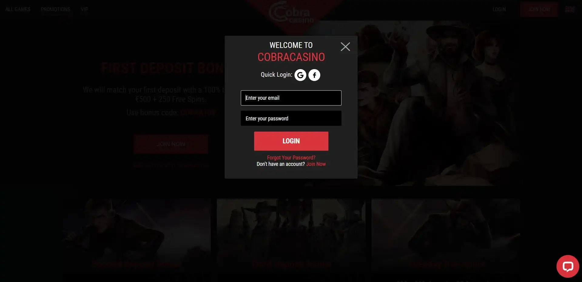 Cobra Casino Login