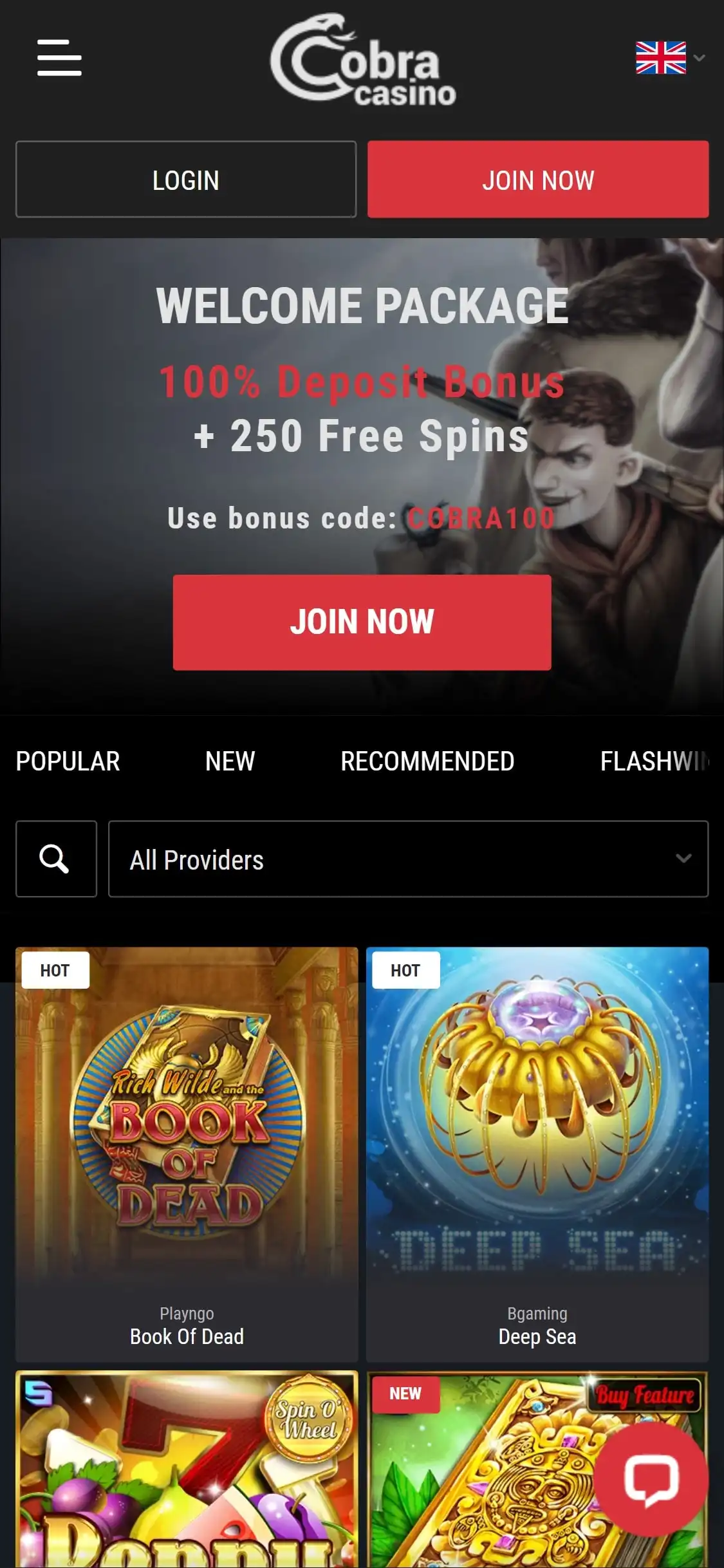 Cobra Casino Mobile Review