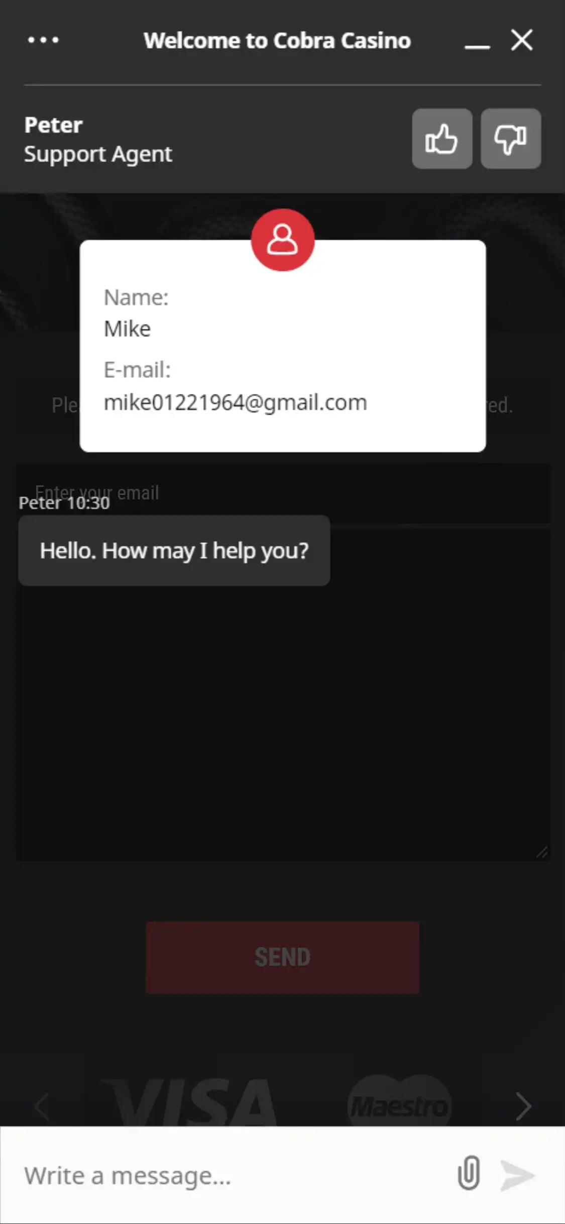 Cobra Casino Mobile Support Review