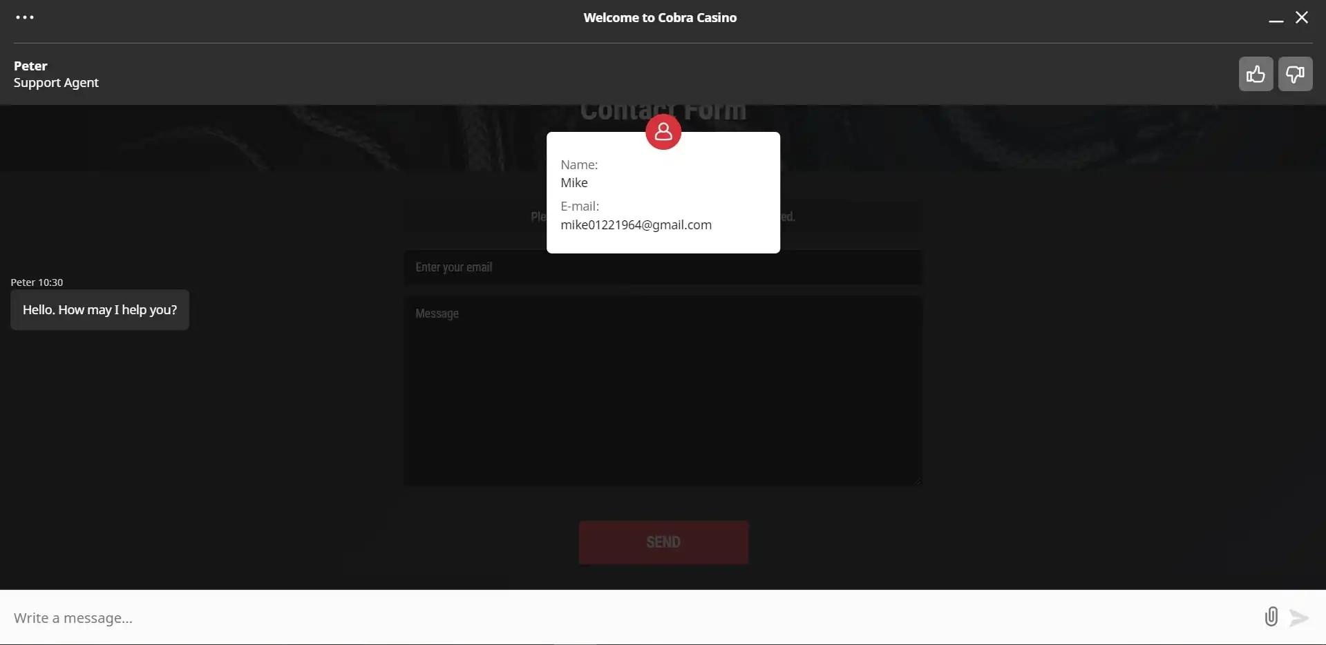 Cobra Casino Support
