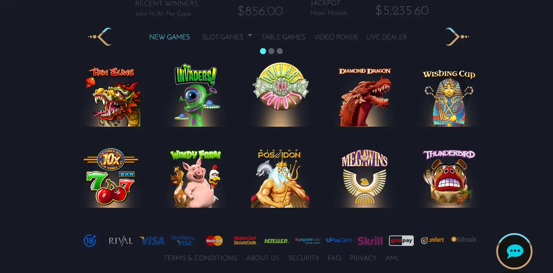 Dendera Casino Games