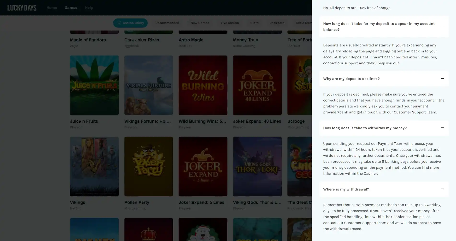 Lucky Days Casino No Deposit Bonus