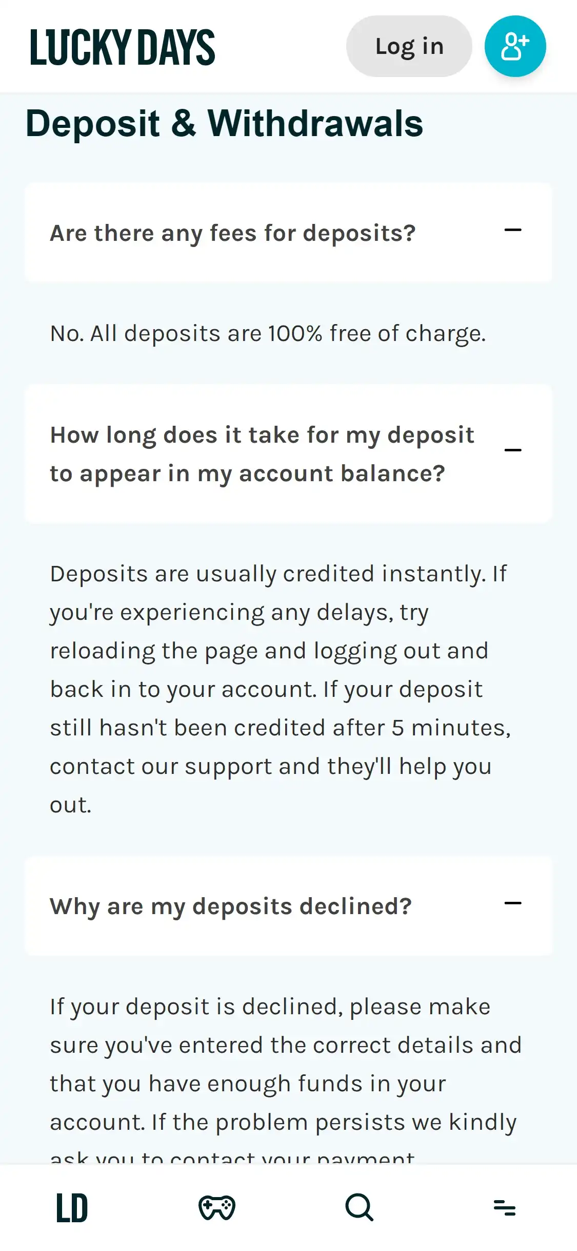 Lucky Days Casino Mobile Payment Methods Review