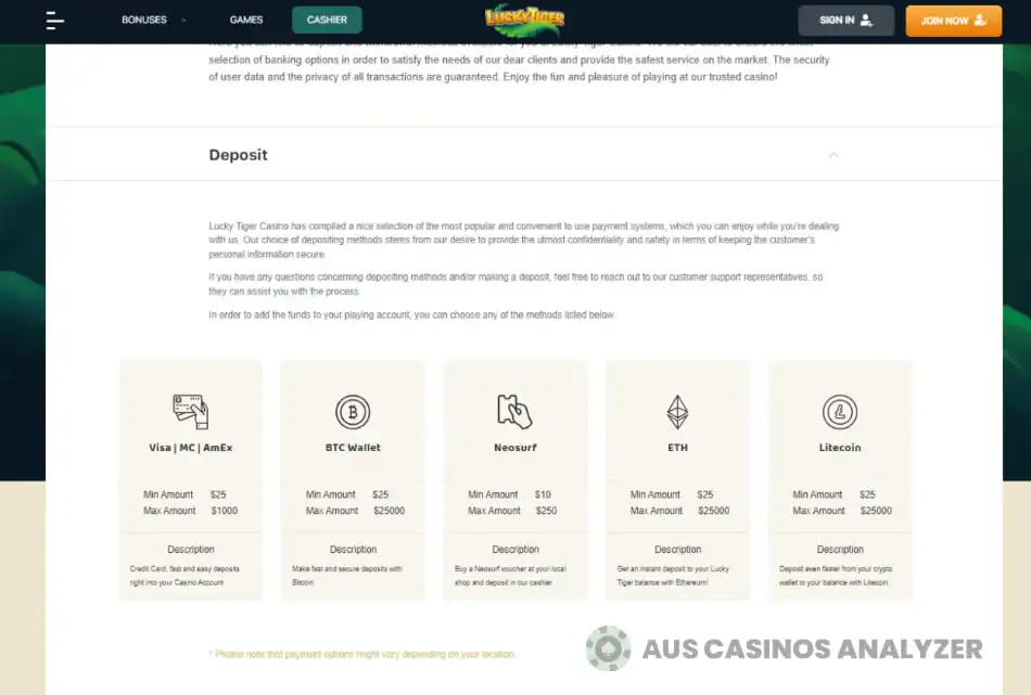 Lucky Tiger Casino Review