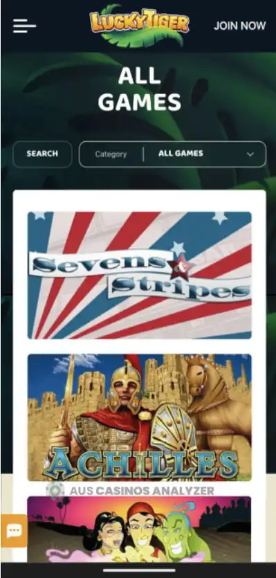 Lucky Tiger Casino Mobile Games Review