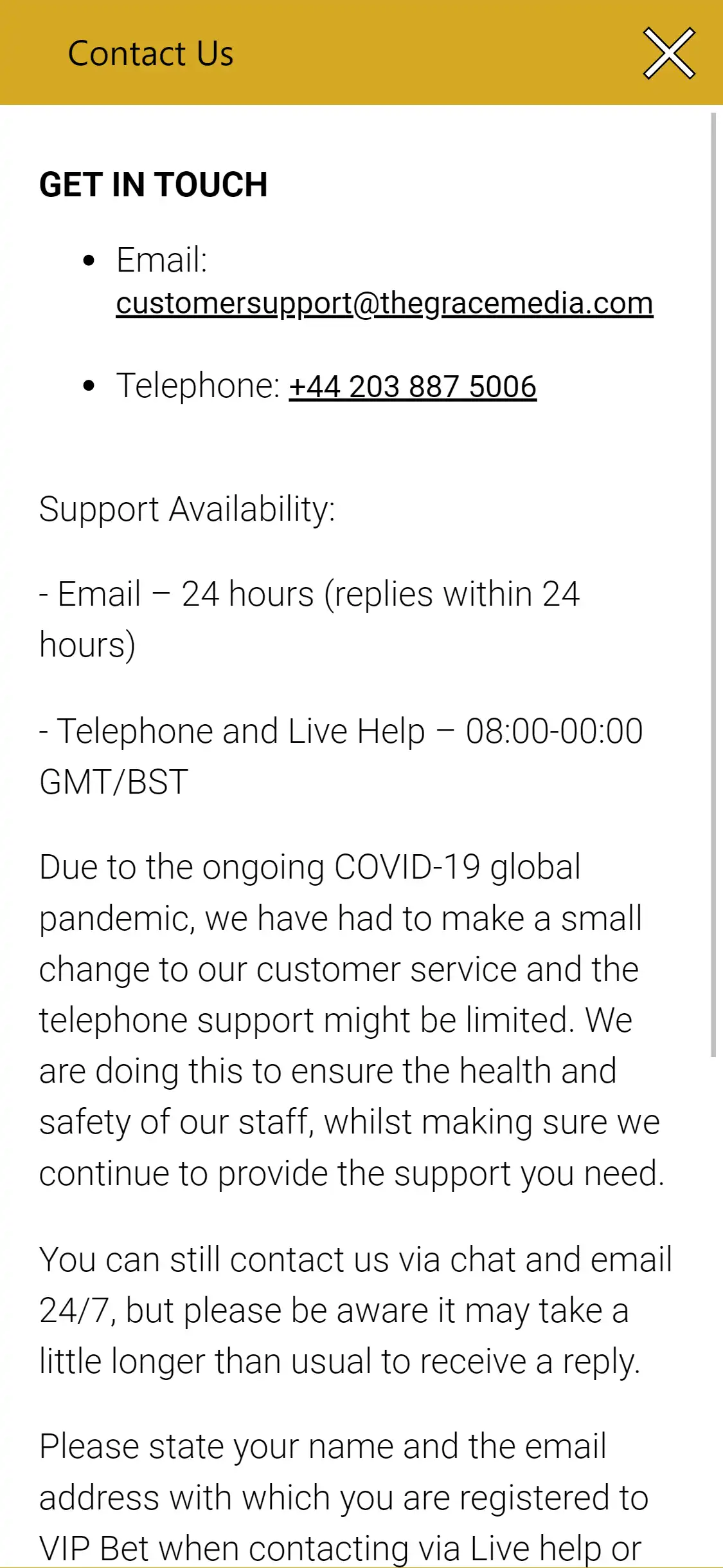 Vip Casino Canada Mobile Support Review